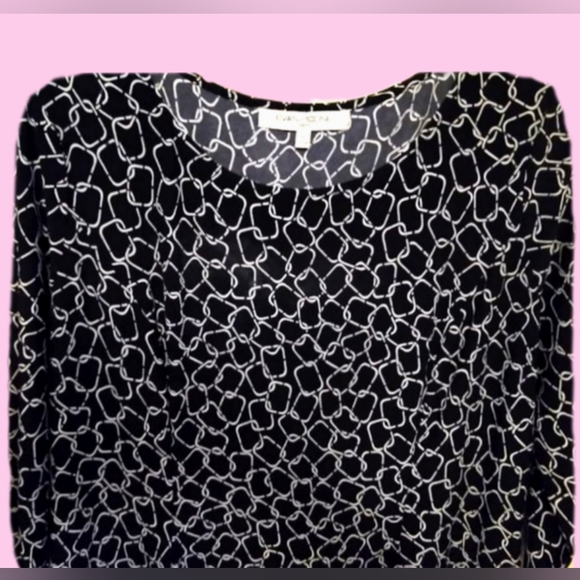 Evan-Picone Black & White Print Dress - Picture 5 of 12